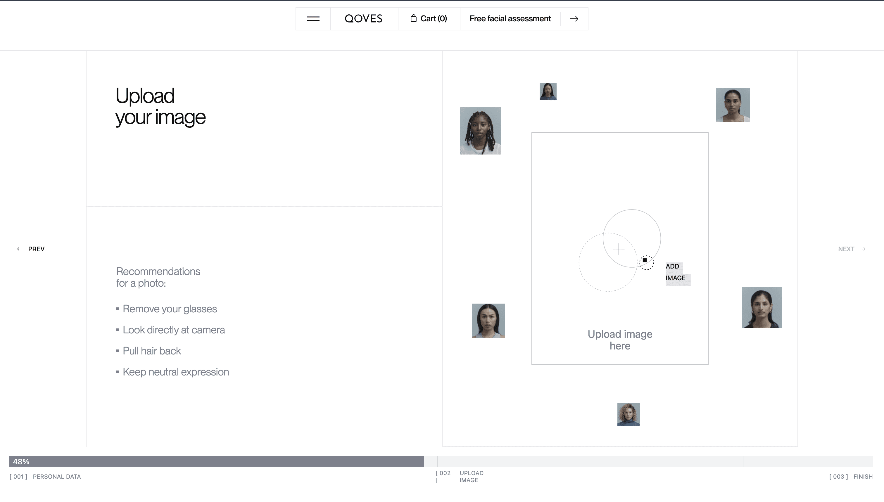 Second step of the assessment software with environmental inputs